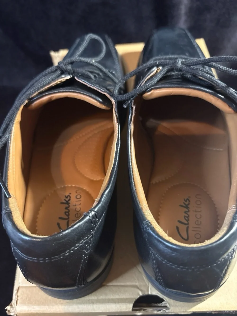 Clarks Men's Black Leather Lace-Up Oxford Dress Shoes NIB Business Casual Preppy
